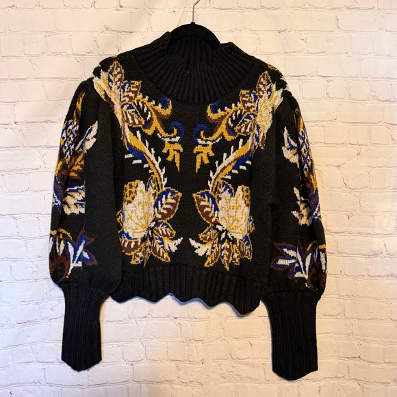 Farm Rio Arabesque Balloon-Sleeve Sweater Size Large - Picture 3 of 12